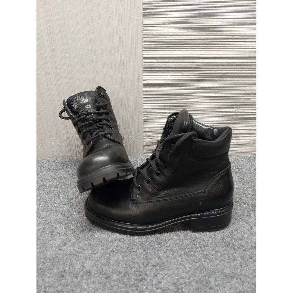 L L Bean Men Boot Shoe 7.5 Black Genuine Leather Lace Up Tactical Military Ankle